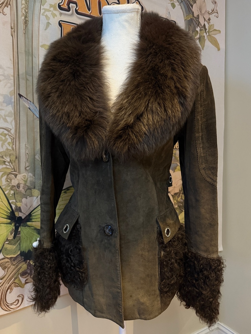 Fox Fur Leather Jacket